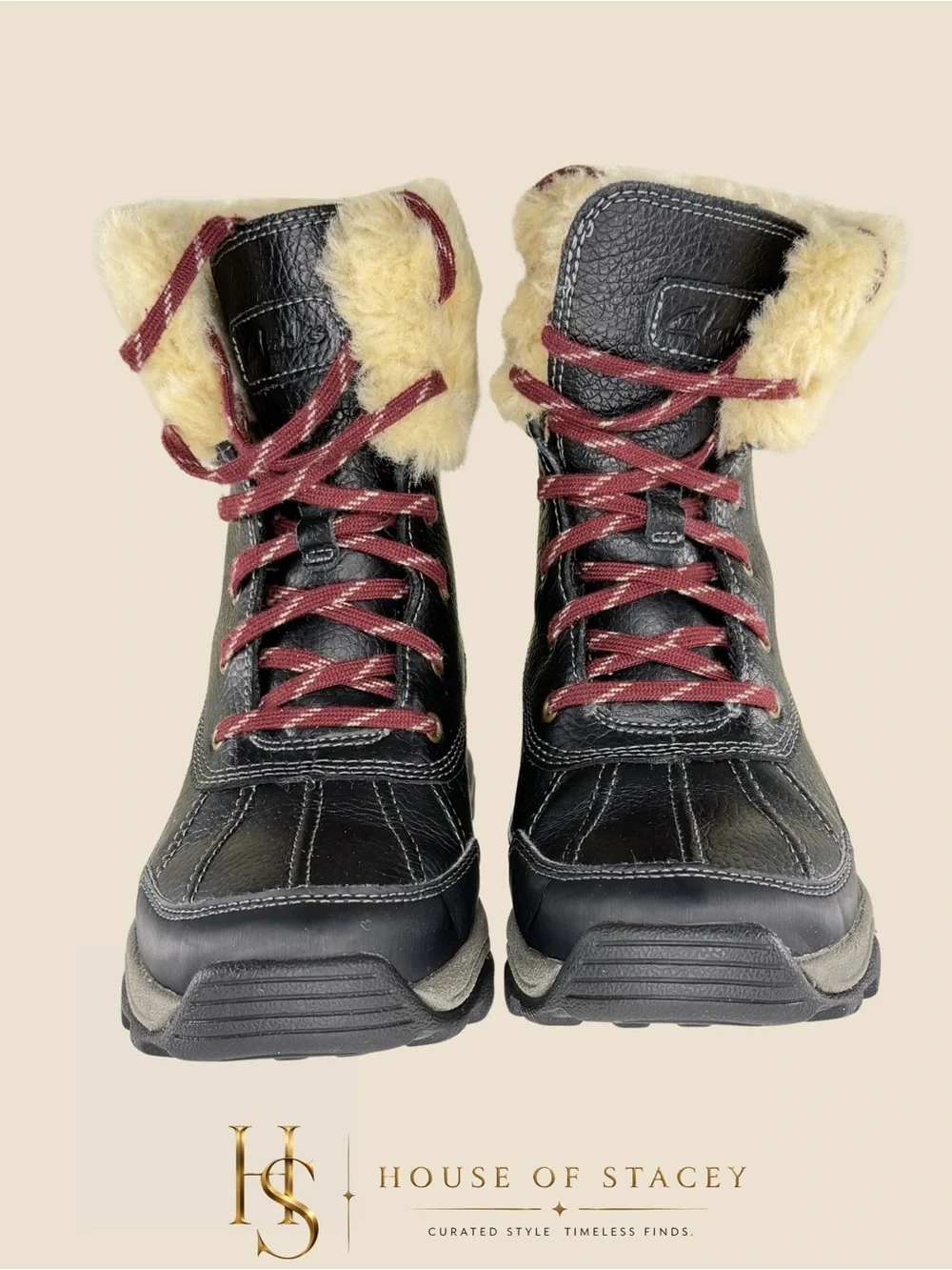 Clarks Winter Boots Leather Lined Women’s Black Size 5